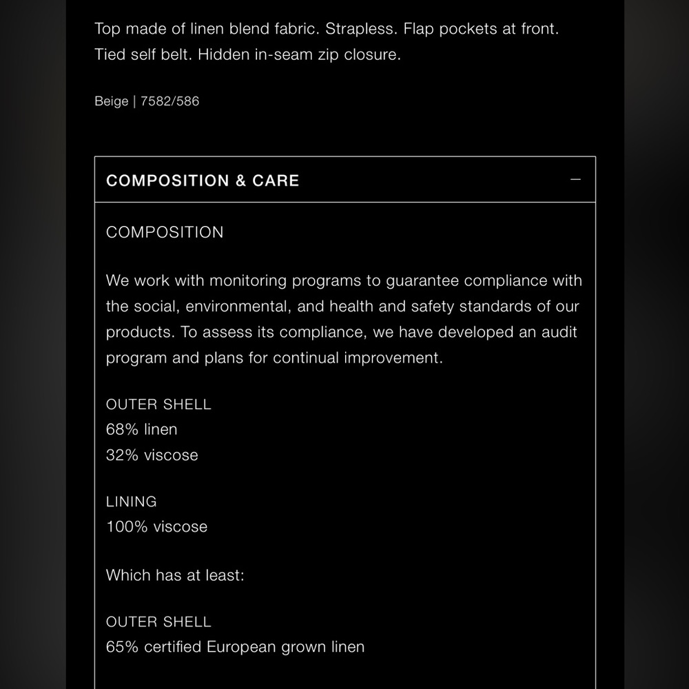 ZARA strapless linen blend top - Picture 5 of 7